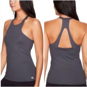 ALO Yoga Gala Bra Anthracite Gray Halter Tank